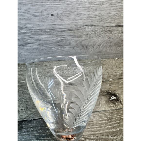 1950’s Val Saint Lambert Etched 6.25”Crystal wine goblets 10 Oz Signed~set Of 2 - Picture 8 of 9